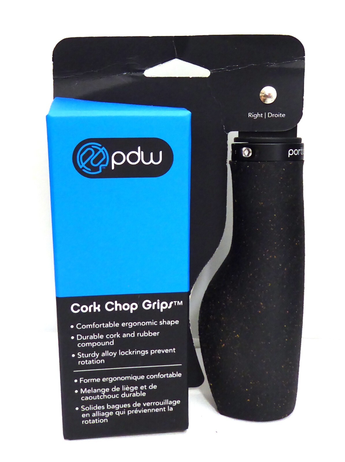 Cork Chop Grips, Bicycle Handlebar Grips, Black