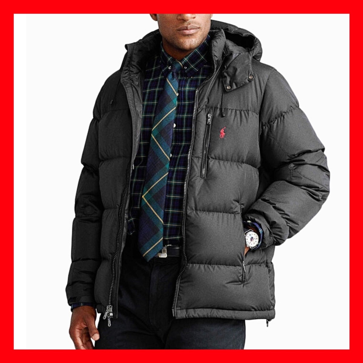 Polo Ralph Lauren Water Repellent Down Black Puffer Jacket w/Hood