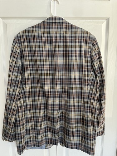 Lauren Ralph Lauren Men’s Plaid Sport Coat Blazer Jacket 100 % Cotton Size 44 - Picture 9 of 14