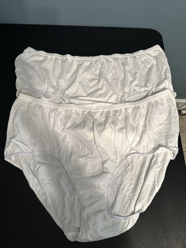 2 pr Comfort Choice Panties Women’s Underwear Sz 14 Granny NEW white 100% cotton - Afbeelding 1 van 5