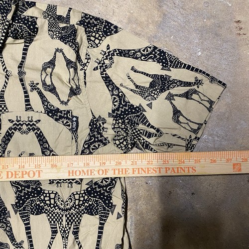 Animal Print LRG giraffe Africa India Safari Print button up Small - Picture 5 of 8