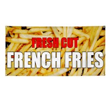 Vinyl Banner Multiple Sizes Fresh Cut French Fries Caf Restaurant Bar Business