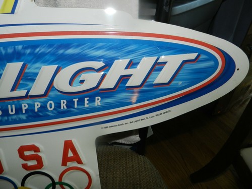 Bud Light 2001 Proud Supporter USA Olympic Metal Sign. 32” X 25 1/2” - Picture 5 of 9