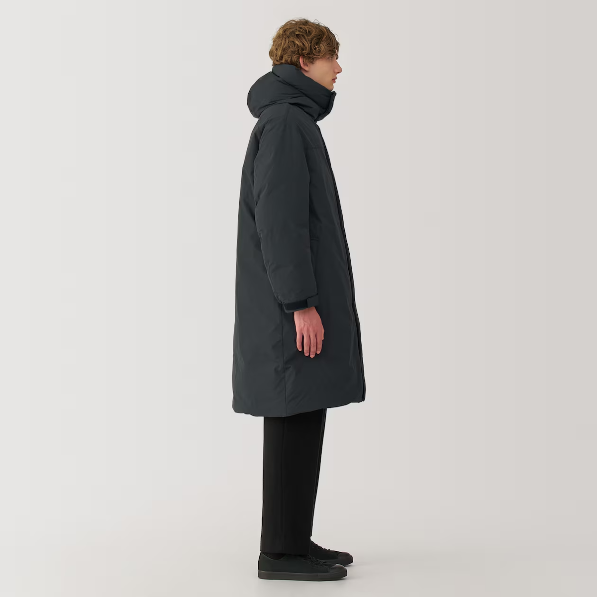 MUJI Labo Mens Hooded Down Coat Black FedEx | eBay