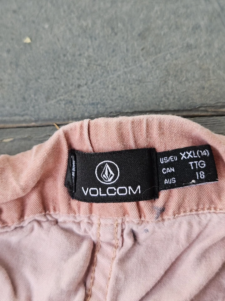  Volcom Sunday Strut Shorts, Salmon Pink, Elastic Waist, XXL (14)  - Image 3 of 4