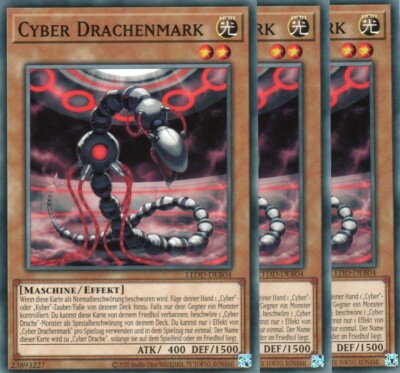 yugioh 3x Cyber Dragon Mark LEDD-DEB04 COMMON 2 EDITION GERMAN
