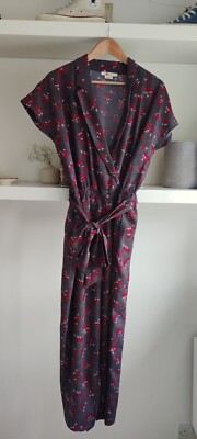 Boden Frederica Floral Tapered Leg Jumpsuit Size 14 R EC! UK