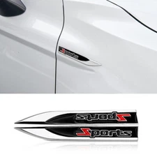 2X Metal SPORT Side Badge Sticker Car Door Fender Sport Emblem Decal Accessories
