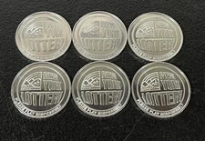 Lot of 6 NYS Lottery Scratcher Coin New York Lotto Scratch Off Tokens Promo
