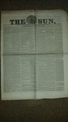 THE SUN Newspaper, Sep 12 1833, Philadelphia No. XCII - Vol. II. No. 40