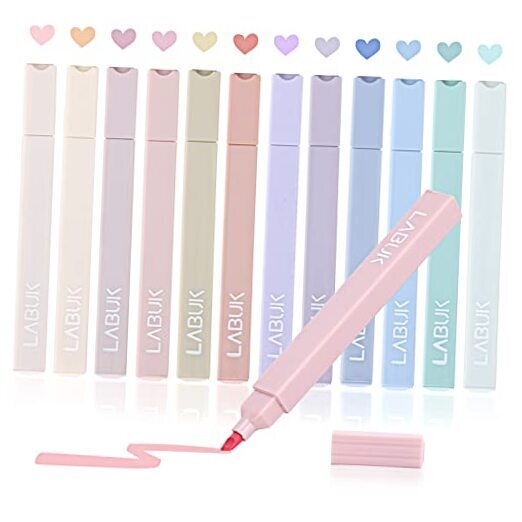 12pcs Pastel Highlighters Aesthetic Cute Bible Highlighters and Pens No-image