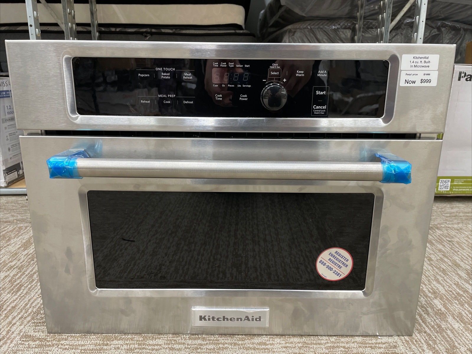 KitchenAid KMBS104ESS 1.4 cu.ft 1000W Built In Microwave Oven