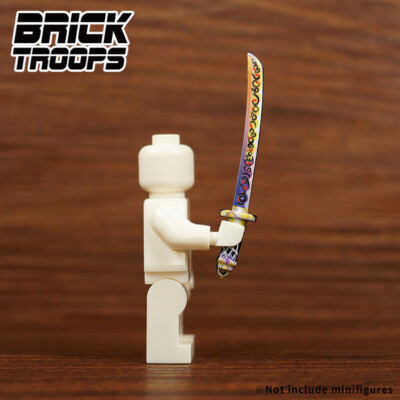 Leyile Custom UV Printed KATANA Swords for Minifigures -Pick Color
