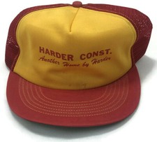 Harder Construction Mesh Baseball Hat Trucker Snapback Cap Vintage Made in USA