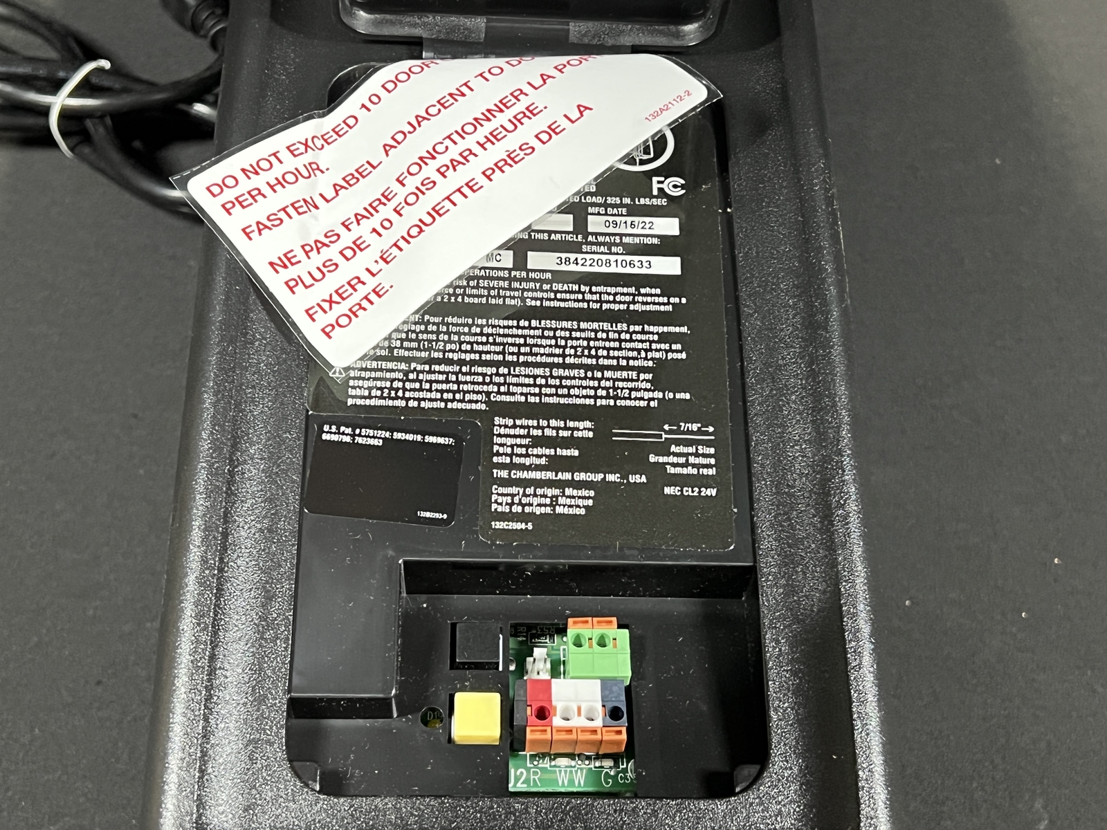 Chamberlain RJO20 Direct Drive Wall Mounted Garage Door Opener New Open