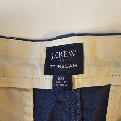 0725♡ J Crew Shorts Mens 30 Blue Pink Flamingos Logo Flat Front Chino