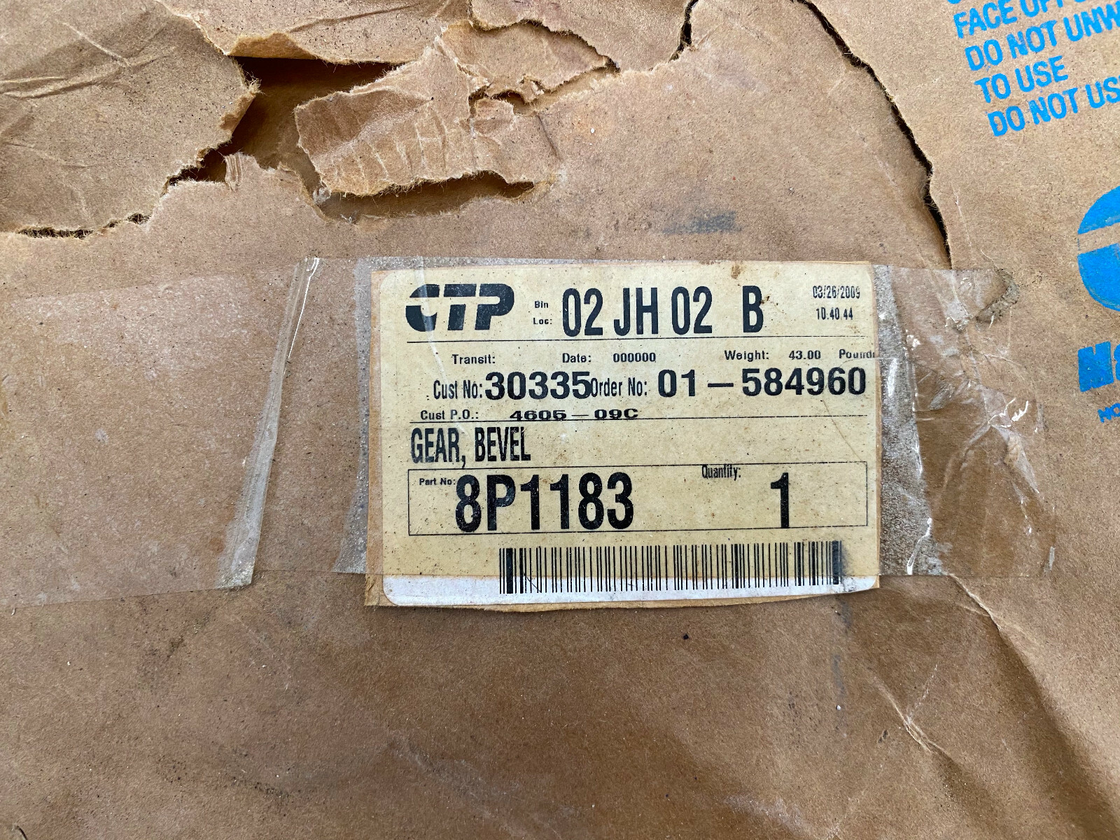 BEVEL GEAR 1M1630 2267980 Caterpillar (CAT) 8P1183 | eBay