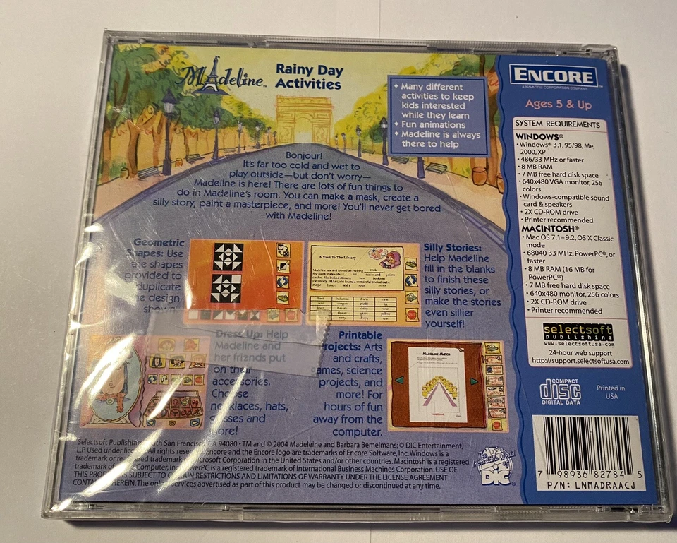 Madeline Rainy Day Activities_Ages 5 & Up_Cd-Rom New Sealed Free Shipping. - Image 3 of 4