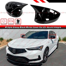 FOR 2023-25 ACURA INTEGRA DE4 M STYLE GLOSS BLACK ADD-ON SIDE MIRROR COVER CAPS