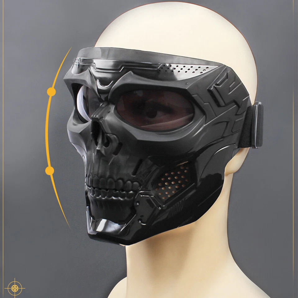 Airsoft Paintball Exterior Táctico Protección Facial Completa Calavera Máscara Moto Gafas Foto 4 de 4
