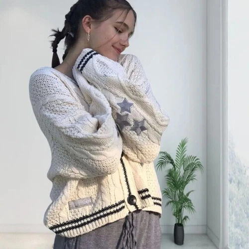 Taylor Swift Star Strickjacke Folklore gestrickt gemütlich faul Strickjacke Pullover Herbst - Bild 4 von 21