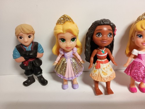 4 Disney Princess Mini Toddler Poseable Doll 3.5" Plus Frozen Figures - Picture 5 of 5