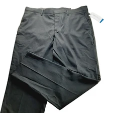 Perry Ellis Portfolio Mens Slim Fit Dress Pants Size 36 x 30 Black Easy Care