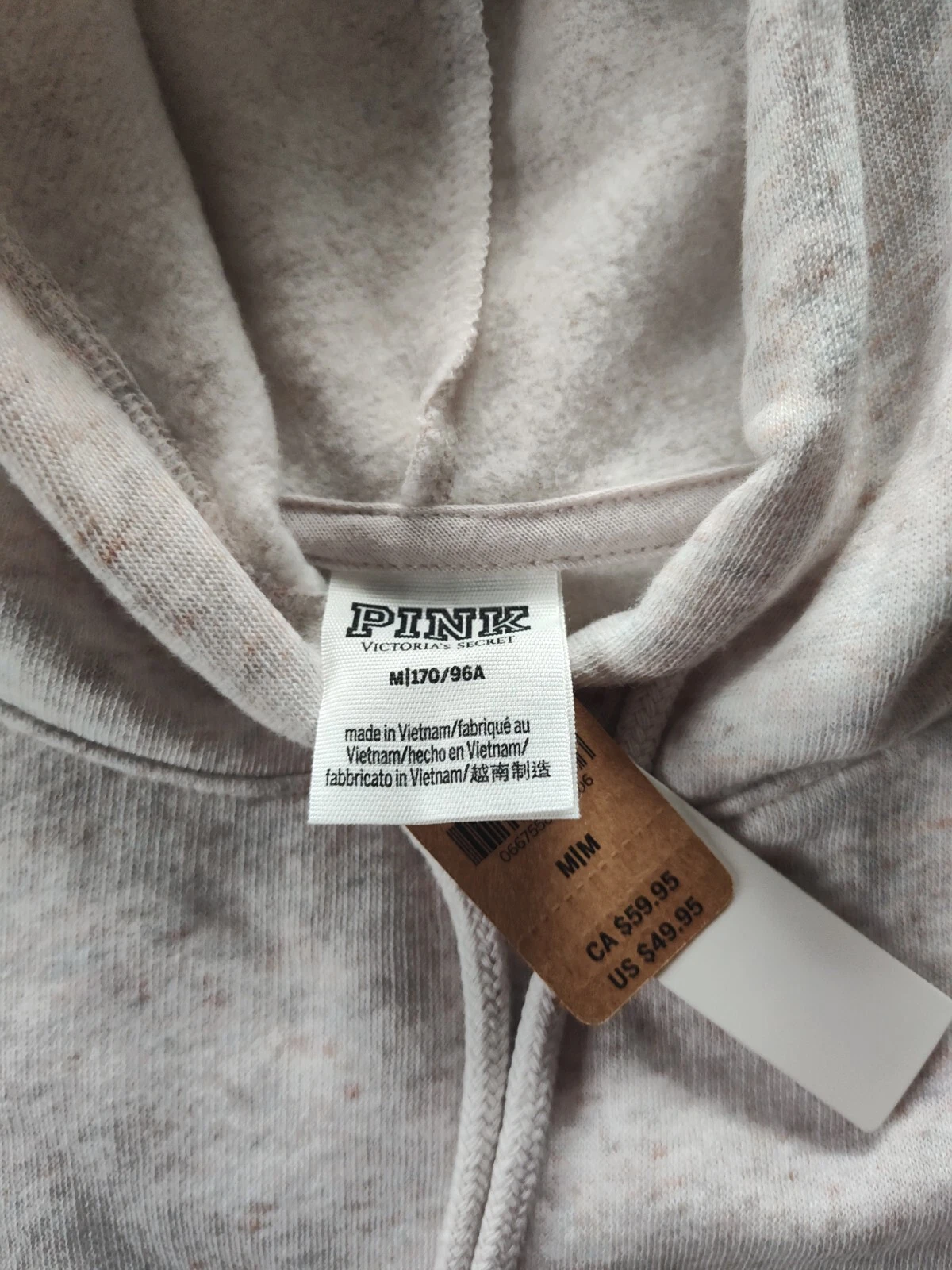 UNDERCOVER Felpa con cappuccio maglione cropped Victoria Secret Pink (nuova con etichette). Taglia Media.