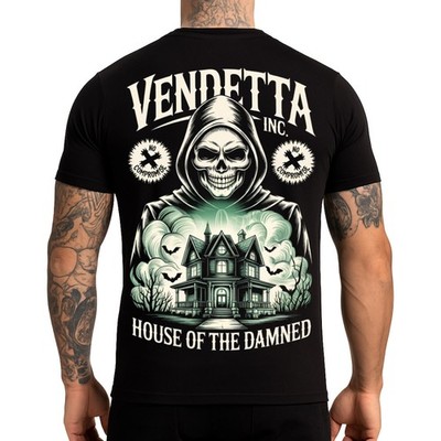 Vendetta Inc House of the Damned Herren Shirt schwarz Skull Rückenprint S 5XL