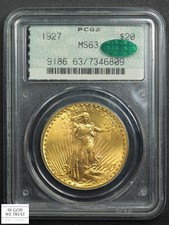 1927 $20 St Gaudens Gold Double Eagle DOILY OGH Old Green Holder PCGS MS 63 CAC