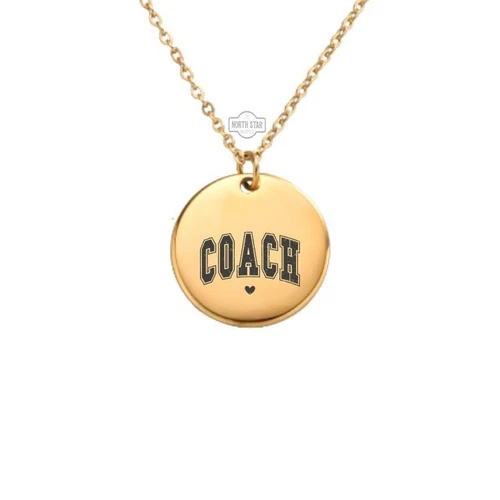 Collana Coach Al Nostro Coach Love Oro o Argento Minimalista Delicata Incisione
