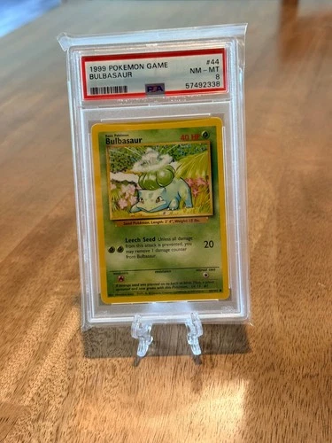 1999 POKEMON BASE SET UNLIMITED #44 BULBASAUR PSA 8