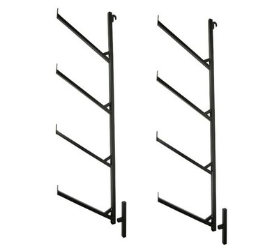 2 Pack 4 Tier Shipping Container Pipe Rack w/ 18''x64'' Black Powder Coated Steel