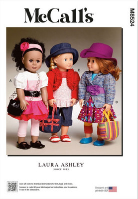 McCall's M6764/M8524 18'' Doll Clothes Laura Ashley New