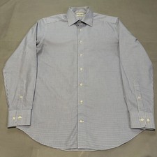 Suitsupply Traveller Slim Fit Dress Shirt Men 16 41 Blue White Gingham-6894