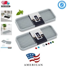 Versatile 2-Pack Silicone Sink Organizer & Sponge Holder, Easy Clean, 9x3.7 Inch