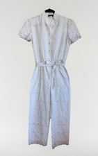 Vintage 90s Desiree Prairie Boho Cottage Core Lace Embroidered Jumpsuit Romper