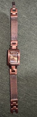 Lexington women's quartz analog wristwatch bronze rectangular metal mesh band