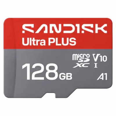 SANDISK - 128GB Ultra PLUS microSD UHS-I Memory Card, Read Speeds up to 200MB/s