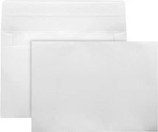 50 Pack White A7 & 5x7 Self-Sealing Envelopes for Invitations, Photos, Cards & M
