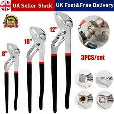 3Pcs Heavy Duty Water Pump Pliers Set Groove Joint Pliers Plumbers Wrench Tools