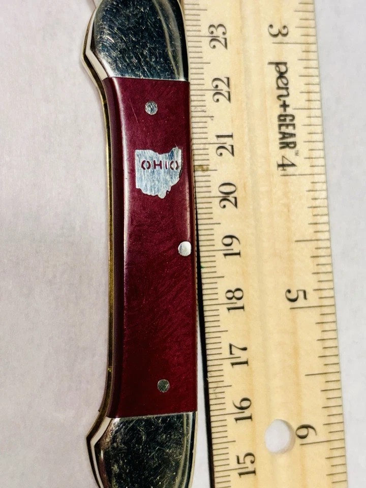 1900's Vintage Solingen Alemanha, Estado C. Schlieper OHIO, Faca Dobrável de 2 Lâminas - Imagem 4 de 4