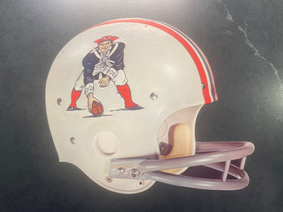 Vtg 1970s New England Patriots NFL RIDDELL Football Helmet CARDBOARD Sign Plaque
