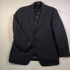 Men's Jacket JG Hook Notch Lapel 2 Button Charcoal Wool Blazer Well Made