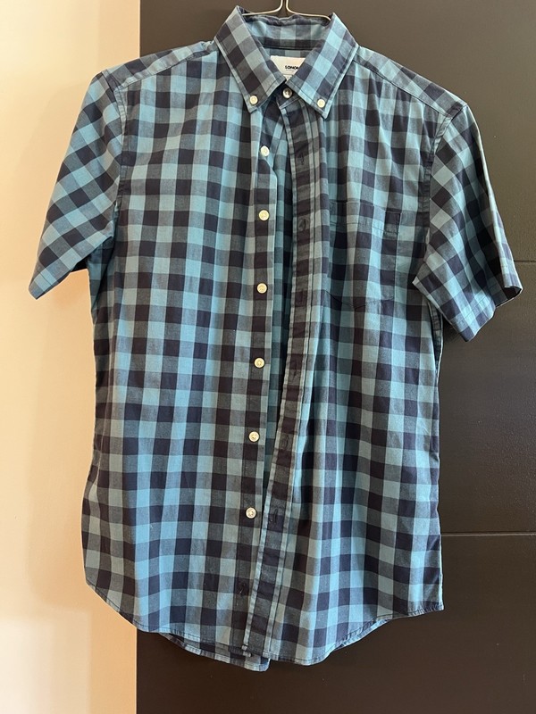 Sonoma Blue Plaid Checked Short Sleeve Button Down Shirt Size S