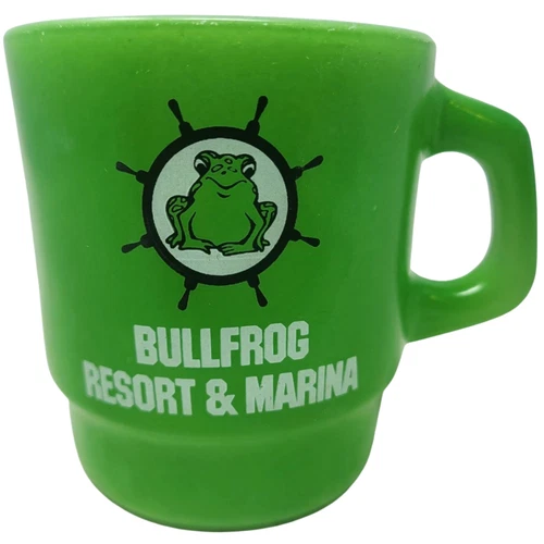 Bullfrog Resort & Marina Lake Powell Utah Vintage Milk Glass D-Handle Coffee Mug