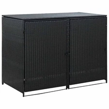 Garbage Can Shed Trash Bin Wheelie Bin Storage Enclosure Poly Rattan vidaXL