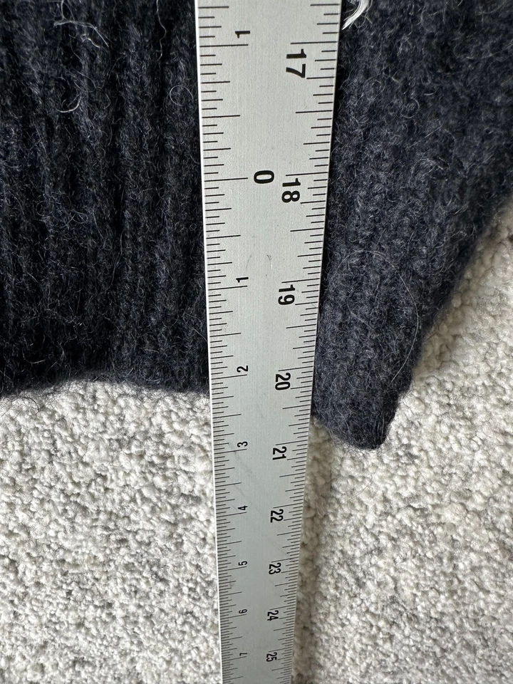 Suéter de trapo y hueso para mujer XS negro pata de gallo cuello falso lana de alpaca recortado Foto 3 de 4