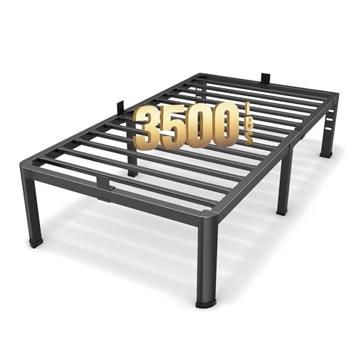 Size Metal Platform Bed Frame with Round Corners, Storage Space Twin 18 Inch