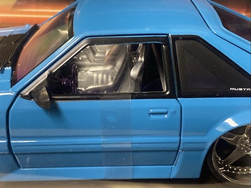 Jada Toys 1989 Ford Mustang GT Fox Body Teal/W Upgrade Chrome Rims - Picture 13 of 13